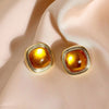 Vintage Korean Style Maillard Brown Ear Clips Women's Coffee Irregular Geometric Clip Earrings Without Ears Hole - Image 12