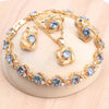 Red Zircon Silver Gold Color Jewelry Sets Bridal Wedding Earrings Rings Pendant Necklace Stone Bracelets Set For Women - Image 7