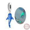 Silver Charms Beads Luminous Whale Shark Heart Dolphin Starry Sky Fish Charm Fit Bracelet Jewelry Gift - Image 19