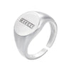 silver color A-Z Initial Signet Rings For Women Men Statement Ring 26 letters women adjustable rings - Image 25
