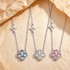 Silver Lucky Four-leaf Clover Pendant Necklace for Women Delicate Choker Chain Wedding Party Engagement Jewelry - Image 6