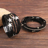 Star Shaped Stackable Multilayer Leather Bracelet for Women Black Wrapped Chain Bangle Daily Jewelry Gift - Image 1