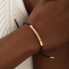 Titanium Steel Bent Tube Engraved Bracelet Adjustable Hand Woven Letter Design Hand Rope Pineapple Woven Jewelry - Image 5