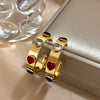 Punk Colorful Heart Shaped Zircon Stainless Steel Earrings Hoop Earrings for Women Girl Ear Huggies Daily Jewelry - Image 1