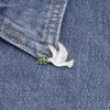 Peace Pigeon with Tree Leave Enamel Pin Brooch Cartoons Badge for Case Bags Jeans Hoodies Denim Lapel Pin Jewelry Unisex Gift - Image 3