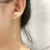 Silver Ear Needle Minimalist Tassel Hoop Earrings For Women Crystal Zircon Huggie Earring Jewelry - Image 4