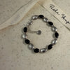 Silver Bracelet For Women Men Black Beads Simple Wedding Engagement Party Party Jewelry - Image 3