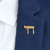 316L Stainless Steel Gold Plated Hebrew Chai Symbol Lapel Pin Minimal Letter Brooch Suit Collar Pin Jewelry Gift - Image 2
