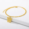 Vintage 26 Initial Letter Pendant Cuban Chain Anklet Gold Plated Leg Ankle Bracelets For Women - Image 26