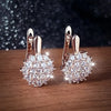 Cute Small White Cubic Zirconia Stone Snowflake Hoop Earrings for Women Charm Female Silver Color Wedding Jewelry Gift - Image 8