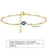 Evil Eye Anklet Bracelet on Leg for Women, Adjustable Stainless Steel Turkish Lucky Chain Anklets Bohemian, Layering Jewelry - Image 5