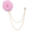 Korean Bridegroom Wedding Brooches Cloth Art Hand-made Rose Flower Brooch Lapel Pin Badge Tassel Chain Men's Suit Accessories - Image 9