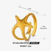 Stainless Steel Y2K Celestial Star Open Rings for Women Men Unique Design Gold Silver Color Adjustable Ring Jewelry - Image 23