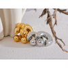 Stainless Steel C Shape Round Chunky Unusual Earrings Jewelry Metal Texture Attractive Women Accessories Gift - Image 1