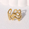 Stainless Steel Irregular Wave Rings for Women Men Creative Gold Color Adjustable Opening Ring Female Statement Jewelry Gifts - Image 5