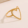 316L Stainless Steel Hollow Heart Ring for Women Western Style Open Ring Party Jewelry Gift - Image 1