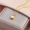 Sweet Sexy Zircon Crystal Series Pendant Necklaces For Women Female Stainless Steel Neck Chain Jewelry Girls Party Gift - Image 13