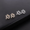 Hip Hop Cubic Zirconia Xo Letter Pendant Earrings Necklace Set for Men and Women Jewelry - Image 2