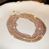Fyuan Colorful Crystal Chokers Necklaces for Women Multilayer Gold Color Chain Rhinestone Necklaces Statements Jewelry - Image 3
