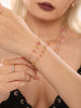 Colorful Crystal Pendant Necklace Bracelet Set 2pcs Women Stainless Steel Gold Plated Chain Bohemian Jewelry Accessories - Image 4