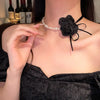 Romantic Niche Pink Sweet Flower Collarbone Chain Versatile Temperament Necklace Women's Pearl Fringe Collarbone Chain - Image 20