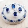 Silver Bridal Jewelry Sets Red Zirconia For Women Wedding Necklace Earrings Rings Bracelets Pendant - Image 9