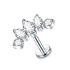 Cubic Zirconia Labret Stud 16G Internally Threaded for Lip Tragus and Helix - Image 8