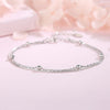 Silver Elegant Small Bead Snake Chain Double Layer Anklets Women Jewelry Gift Beach Multilayers Foot Chain - Image 3