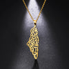 Palestine Arabic Pendant Necklaces for Women Men Country Geographic Charms Chain Choker Stainless Steel Jewelry - Image 1