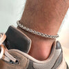 Basic Men Wheat Chain Anklets, Stainless Steel Cuban Chain Anklet Foot Bracelet,Barefoot Gifts for Him Jewelry - Image 1