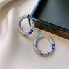 Elegant Bohemian Blue Zircon Enamel Hoop Earrings For Women Simple Geometry Jewelry Gifts - Image 6