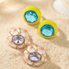 Vintage Flower Enamel Design Dome Ring Statement Stainless Steel Chunky Rings Gold Plated Big Sparkling Stone Ring for Women - Image 6
