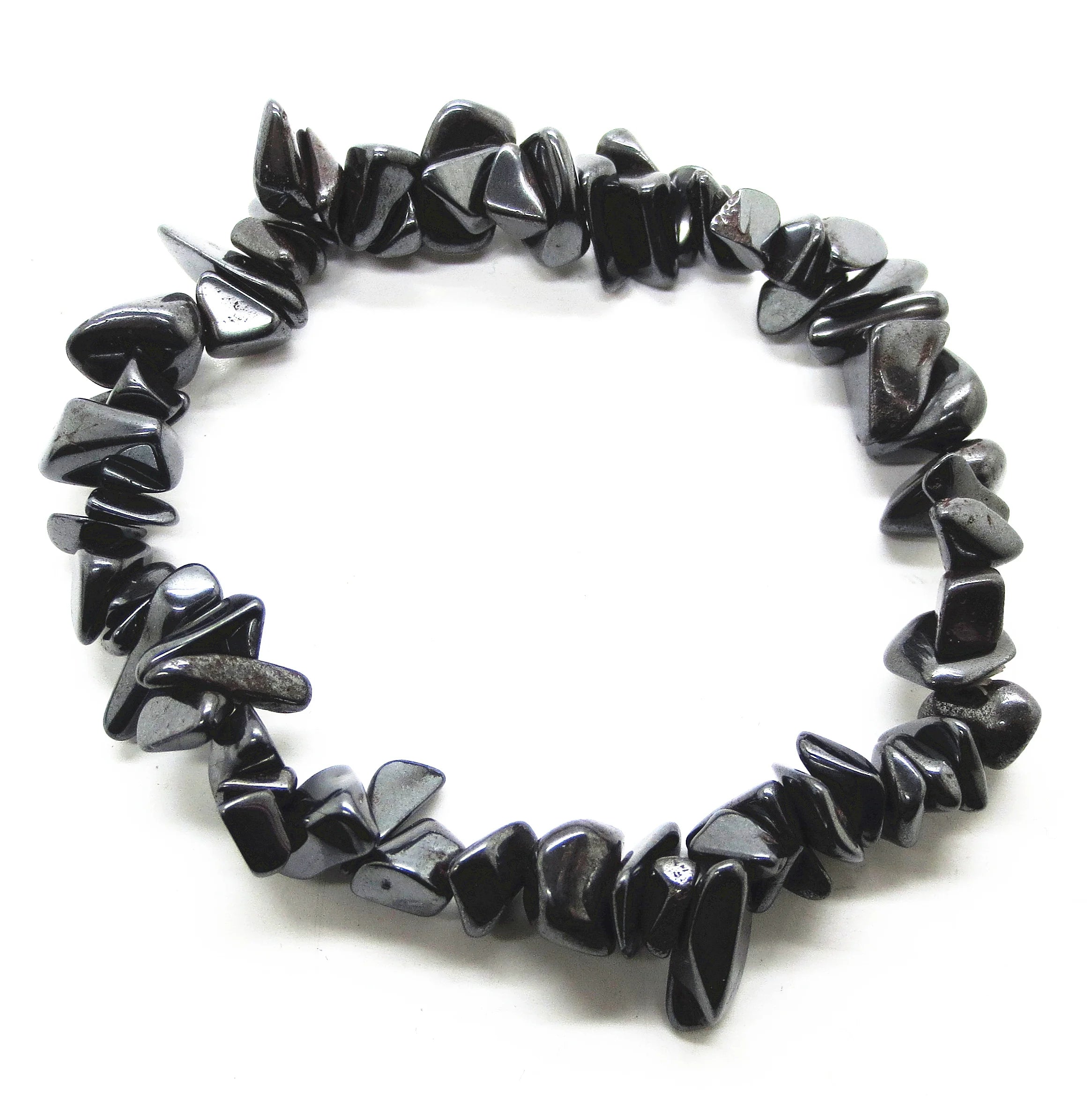 Hematite Elastic Multiple Crushed Stone Crystal Bracelet Suitable For Men Women 3-8mm Raw Chip Gemstone Jewelry - Image 1