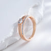 Natural Zircon Rings For Women 585 Rose Gold Silver Color Mix Setting Slim Design Daily Bride Wedding Jewelry - Image 3