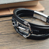 Punk Arrow Entanglement Design Men Jewelry Leather Braided Bracelets Stainless Steel Black Bracelets Male Bangle - Image 4