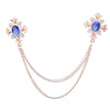 Tassel Crystal Cross Chain Brooch Women's Shirt Collar Pins and Brooches Personality Lapel Pin Buckle Women Accessories - Image 4