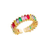 Thin Cubic Zirconia Stacking Ring in Gold-Tone Stainless Steel Adjustable - Image 12