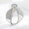 Silver Ring Full of Diamonds and Zircon Open Ring Couple Simple Ring Birthday Party Wedding Jewelry Gift - Image 3