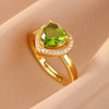 Colorful Cubic Zirconia Open Ring in Gold-Tone Stainless Steel - Image 20