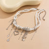 Multilayer Imitation Pearl Choker Necklace with Heart and Star Pendants - Image 15
