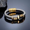Viking Runes Double-Layer Unfading Steel Wire Rope Bracelets Men Norse Gold Color Stainless Steel Wristband Male Jewelry - Image 4