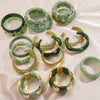 Wide Acrylic Cuff Bracelet with Irregular Geometric Design - Image 3