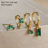 4PCS Zircon Hanging Earrings Set For Women Stainless Steel Geometry Dangle Earring Cartilage Piercing Jewelry Gift - Image 8