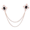 Tassel Crystal Cross Chain Brooch Women's Shirt Collar Pins and Brooches Personality Lapel Pin Buckle Women Accessories - Image 17