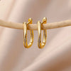 Stainless Steel Hoop Earrings For Women Gold Color Geometric Square Zircon Earring Female Wedding Aesthetic Jewerly Gift - Image 6