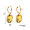 Yupsk Square Stainless Steel Crystal Zirconia Earrings For Women Girls Gold Color Metal Hoop Earring Party Daily Jewelry - Image 6
