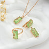 Fog Green Square Stone Drop Earrings For Women Rose Gold Color Daily Party Jewelry Accessories - Image 5