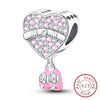 Silver Charm Bead Mother's Day Love Heart Family Charm Bead Pendant Fits Bracelet Womens Jewelry Gifts - Image 26