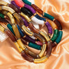 Chunky Bamboo Curved Tube Acrylic Choker Necklace Men Women Colorful Big Elbow Stack Necklace Jewelry Gift - Image 1