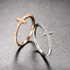 Thin Cross Accent Ring with Cubic Zirconia in Sizes 5 to 10 - Image 3